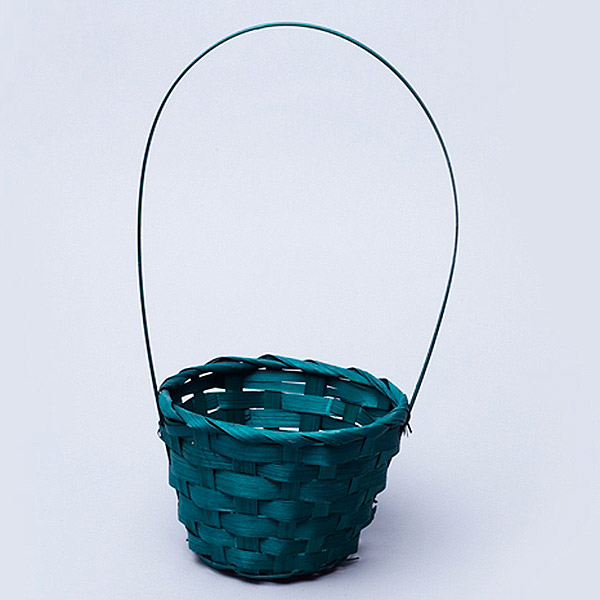 фото 41266 корзина плетеная бамбук d13*9.5/28см зеленая айрис