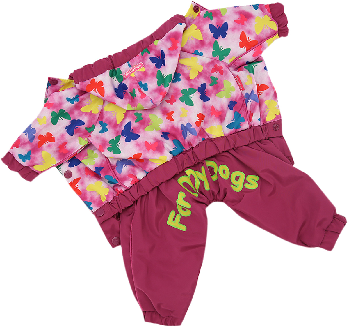 фото Дождевик для собак for my dogs 442ss-2020, женский, розовый, 16, длина спины 33 см