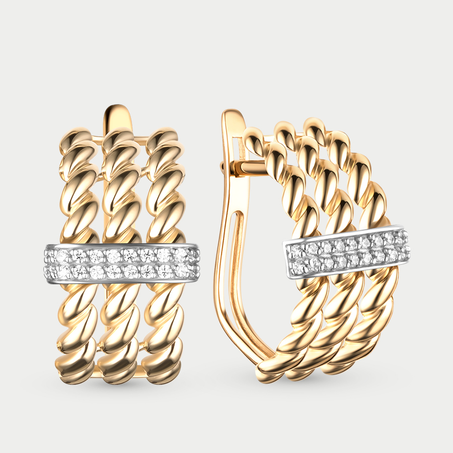 Серьги из желтого золота Династия 023822-4102, фианит, 023822-4102 
Серьги из желтого золота Династия 023822-4102, фианит, 023822-4102
