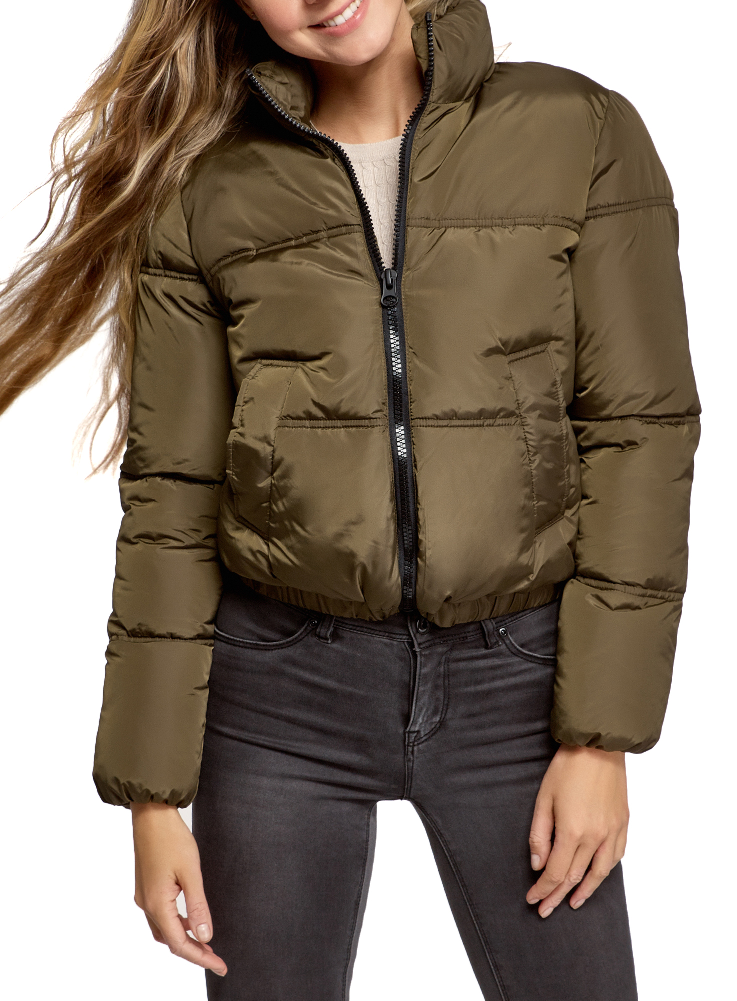 фото Куртка женская oodji 10203083-2 хаки 34/170