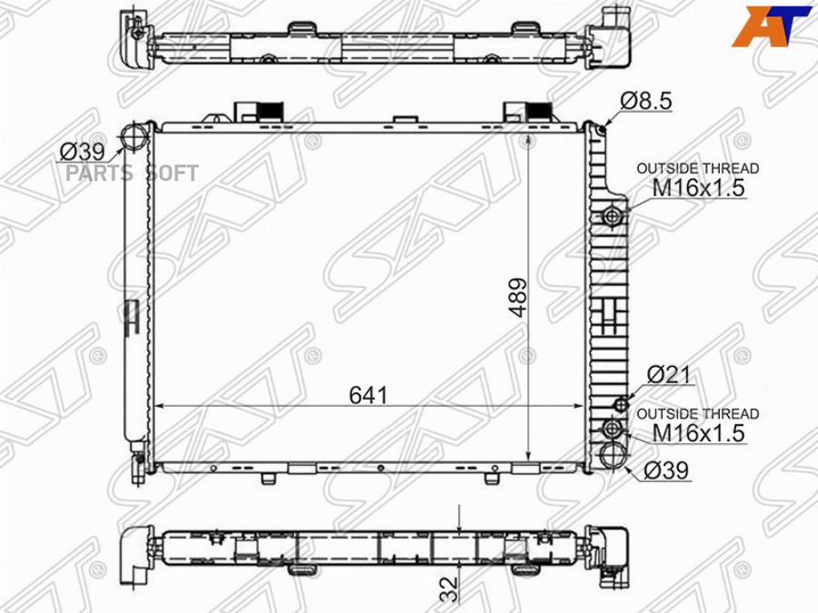 SAT Радиатор MERCEDES E-CLASS W210 2.0/2.0D/2.2D/2.3/2.4/2.5D/2.7TD/2.8/3.0D/3.2 95-02
SAT Радиатор MERCEDES E-CLASS W210 2.0/2.0D/2.2D/2.3/2.4/2.5D/2.7TD/2.8/3.0D/3.2 95-02