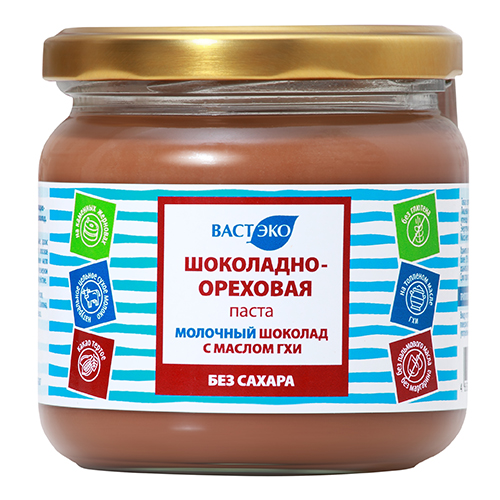 Паста Вастэко шоколадно-ореховая без сахара Молочный шоколад с маслом Гхи, 2 шт по 380 г
Паста Вастэко шоколадно-ореховая без сахара Молочный шоколад с маслом Гхи, 2 шт по 380 г