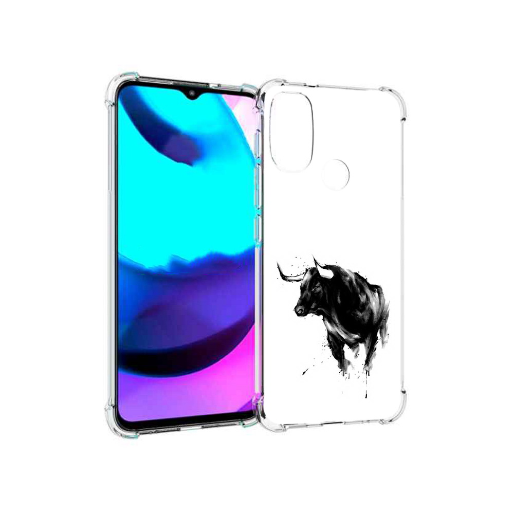 Чехол MyPads Tocco для Motorola Moto E20 бык (PT162039.356.254), Прозрачный, Tocco
