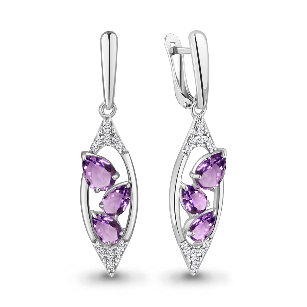 Серьги из серебра с аметистом\фианитом Aquamarine Aquamarine 4782904А_925_р, 4782904А_925_р
Серьги из серебра с аметистом\фианитом Aquamarine Aquamarine 4782904А_925_р, 4782904А_925_р