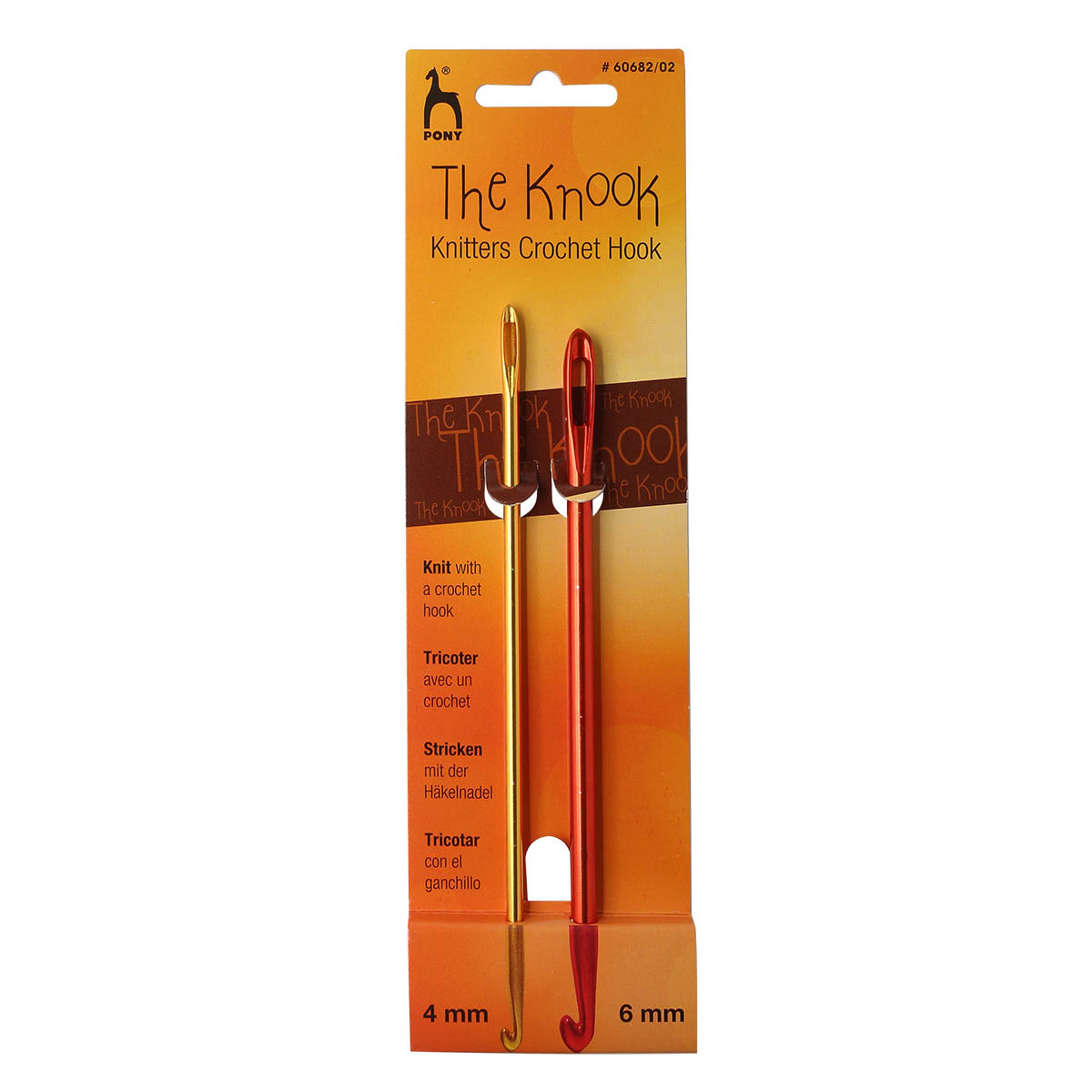 фото 60682/02 крючки вязальные для нукинга 4,00мм/6,00мм*16см, алюм., 2шт pony