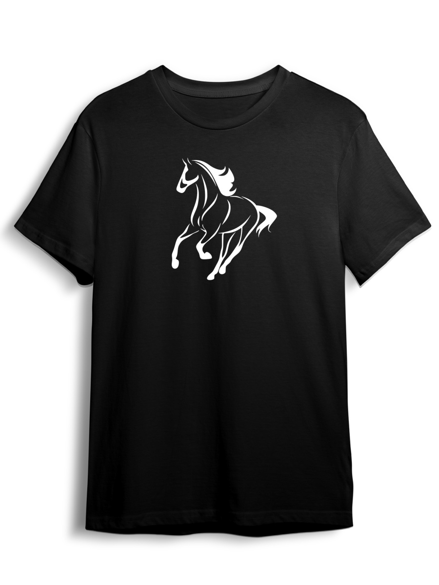 фото Футболка унисекс сувенирshop лошадь/конный спорт 4 черная 2xl (52-54)