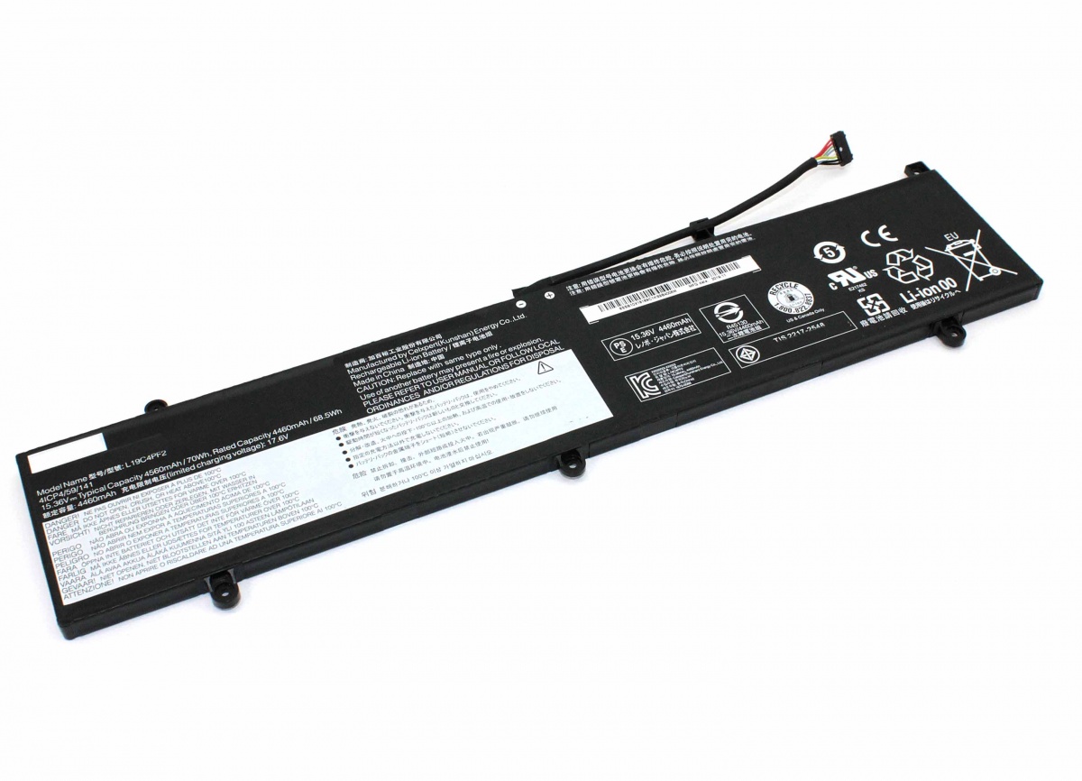 Аккумуляторная батарея L19C4PF2 для ноутбука Lenovo Yoga Slim 7 15 Series, p/n: 4ICP4/59/1
Аккумуляторная батарея L19C4PF2 для ноутбука Lenovo Yoga Slim 7 15 Series, p/n: 4ICP4/59/1