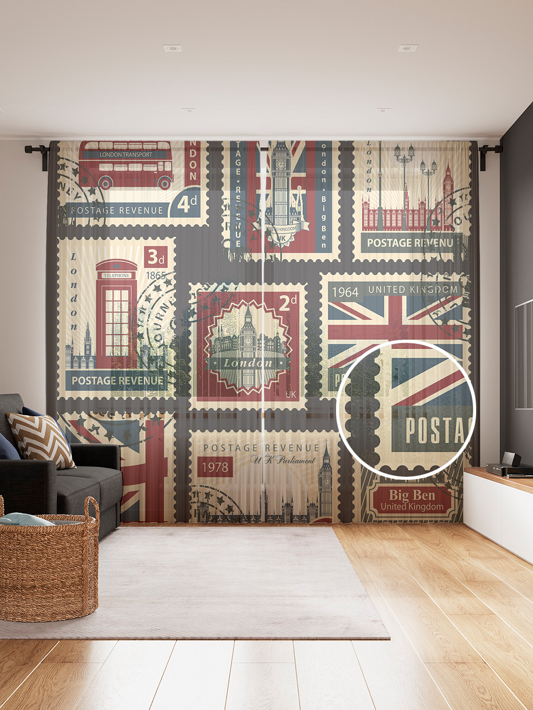 Фототюль JoyArty "Английские марки", 145x265см (2 полотна со шторной лентой + 50 крючков), Английские марки
Фототюль JoyArty "Английские марки", 145x265см (2 полотна со шторной лентой + 50 крючков), Английские марки