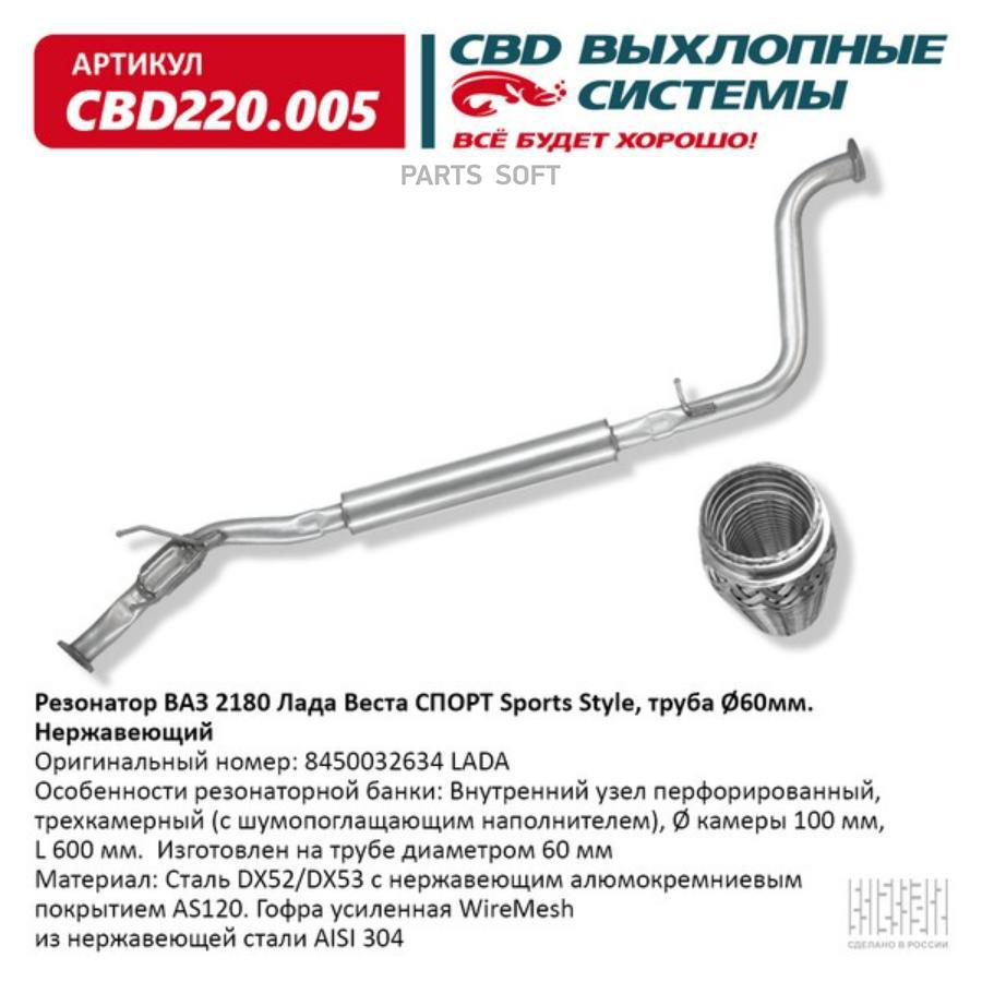 Резонатор ваз 2180 лада веста спорт sports style, труба o60 мм . нержавеющий. cbd220.005
Резонатор ваз 2180 лада веста спорт sports style, труба o60 мм . нержавеющий. cbd220.005