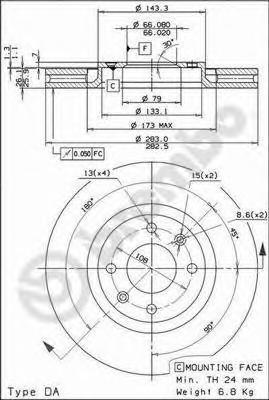 Тормозной диск brembo передний для Citroen C4 04-, C5 01-04, C5 04- Xsara 97-05 09.9619.10
Тормозной диск brembo передний для Citroen C4 04-, C5 01-04, C5 04- Xsara 97-05 09.9619.10
