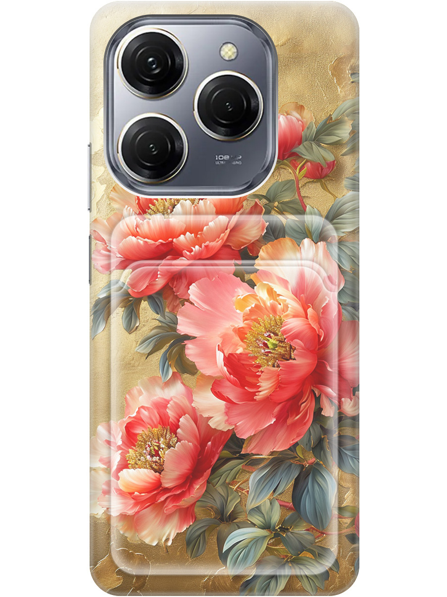 Силиконовый чехол на Tecno Spark 20 Pro с принтом "Винтажные пионы" с карманом для карты, Прозрачный;зеленый;золотистый;красный, 779829023
Силиконовый чехол на Tecno Spark 20 Pro с принтом "Винтажные пионы" с карманом для карты, Прозрачный;зеленый;золотистый;красный, 779829023