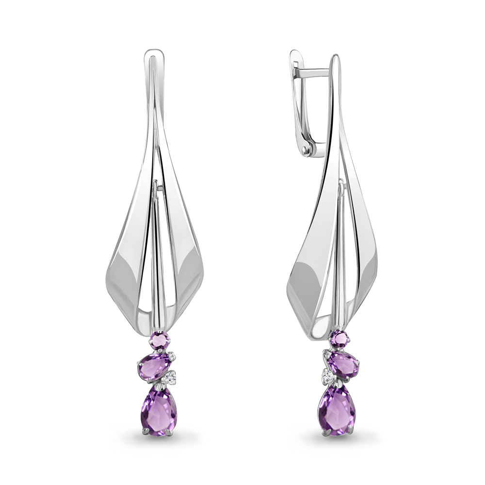 Серьги из серебра с аметистом\фианитом Aquamarine Aquamarine 4761604А_925_р, 4761604А_925_р
Серьги из серебра с аметистом\фианитом Aquamarine Aquamarine 4761604А_925_р, 4761604А_925_р