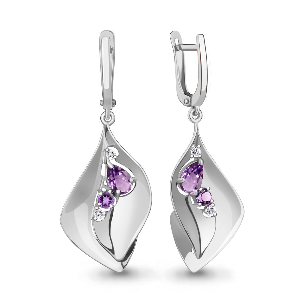 Серьги из серебра с аметистом\фианитом Aquamarine Aquamarine 4760404А_925_р, 4760404А_925_р
Серьги из серебра с аметистом\фианитом Aquamarine Aquamarine 4760404А_925_р, 4760404А_925_р