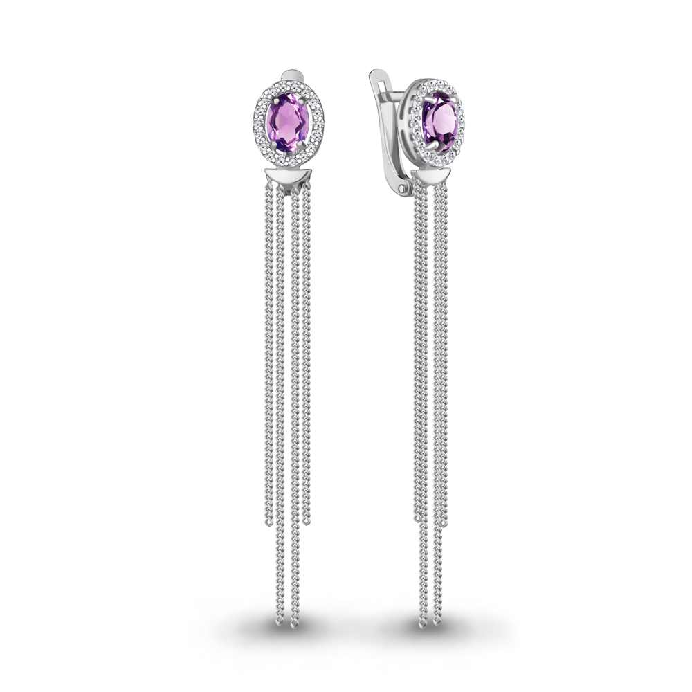 Серьги из серебра с аметистом\фианитом Aquamarine Aquamarine 4757504А_925_р, 4757504А_925_р
Серьги из серебра с аметистом\фианитом Aquamarine Aquamarine 4757504А_925_р, 4757504А_925_р