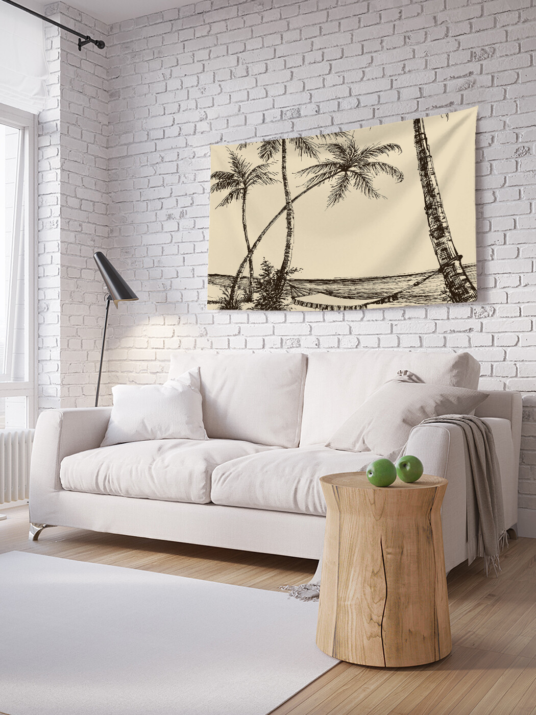 фото Горизонтальное фотопанно joyarty гамак под пальмами, из ткани, 150х200 см