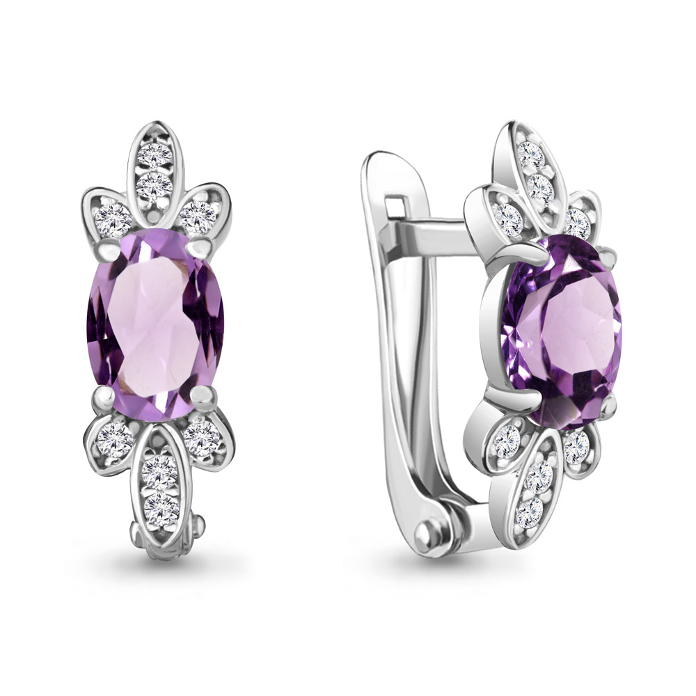 Серьги из серебра с аметистом\фианитом Aquamarine Aquamarine 4737204А_925_р, 4737204А_925_р
Серьги из серебра с аметистом\фианитом Aquamarine Aquamarine 4737204А_925_р, 4737204А_925_р