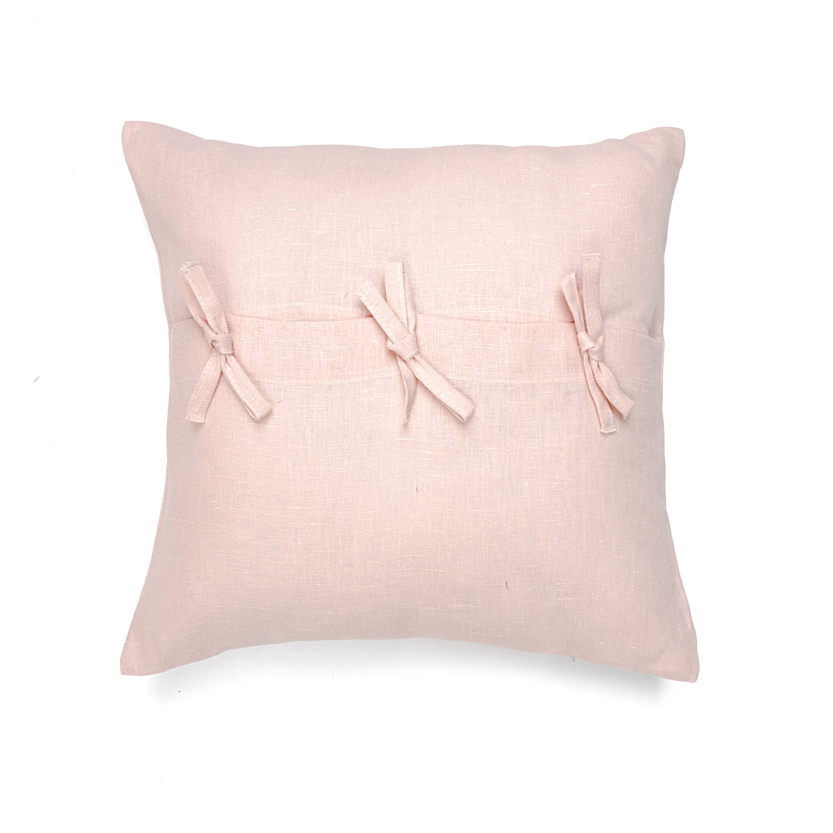 фото Подушка василиса linen love клевер-дымка 45x45 см лен розовая