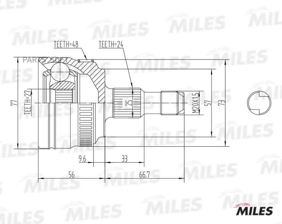 MILES GA20559 ШРУС наружный MERCEDES BENZ A-CLASS (W168) 97-04 (с ABS) 835022 (GKN 303880)
MILES GA20559 ШРУС наружный MERCEDES BENZ A-CLASS (W168) 97-04 (с ABS) 835022 (GKN 303880)