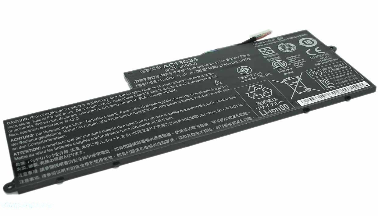 Аккумуляторная батарея AC13C34 для ноутбука Acer Aspire E3-111, E3-112, V3-111P, V3-112P
Аккумуляторная батарея AC13C34 для ноутбука Acer Aspire E3-111, E3-112, V3-111P, V3-112P