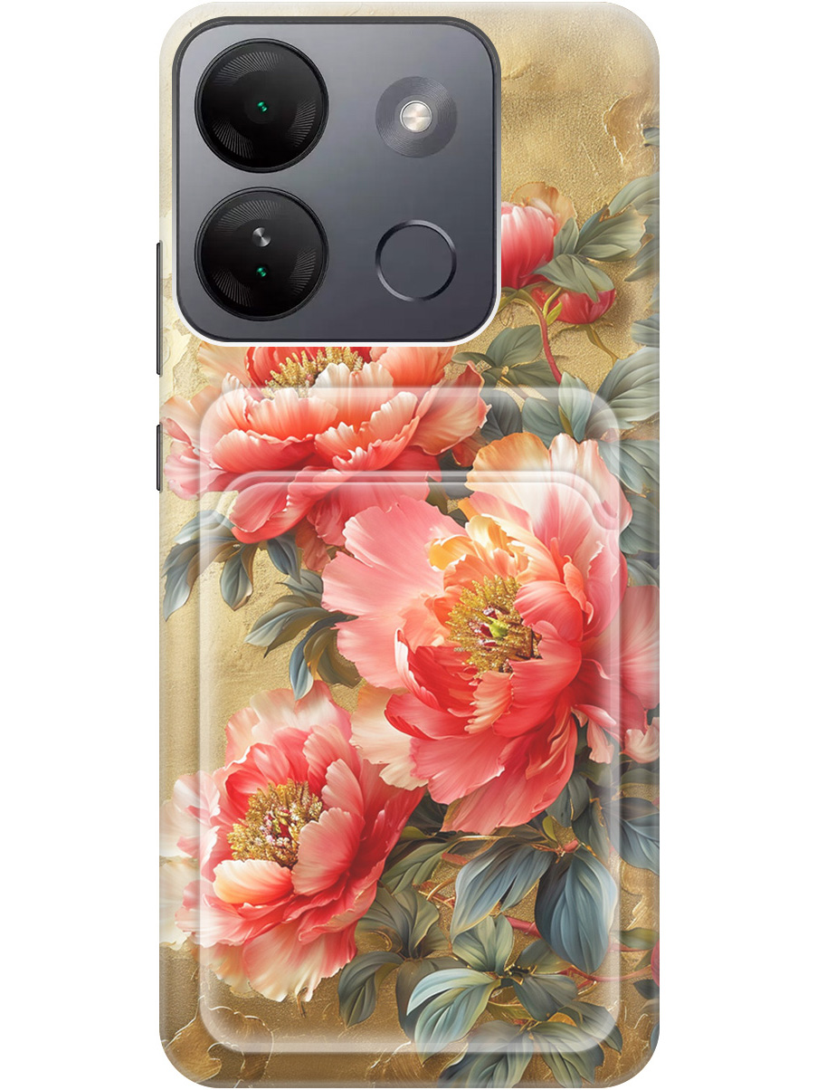 Силиконовый чехол на Infinix Smart 7 HD с принтом "Винтажные пионы" с карманом для карты, Прозрачный;зеленый;золотистый;красный, 769392023
Силиконовый чехол на Infinix Smart 7 HD с принтом "Винтажные пионы" с карманом для карты, Прозрачный;зеленый;золотистый;красный, 769392023
