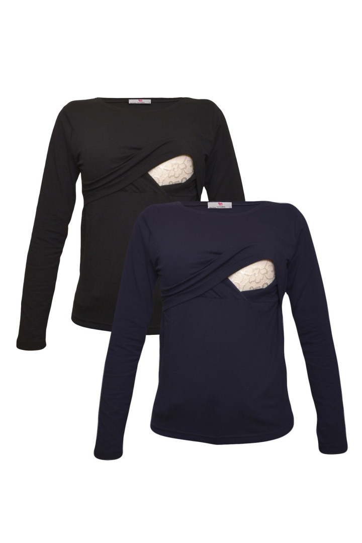 Комплект лонгсливов для беременных Luvmabelly 58921 черный S, 58921 
Комплект лонгсливов для беременных Luvmabelly 58921 черный S, 58921
