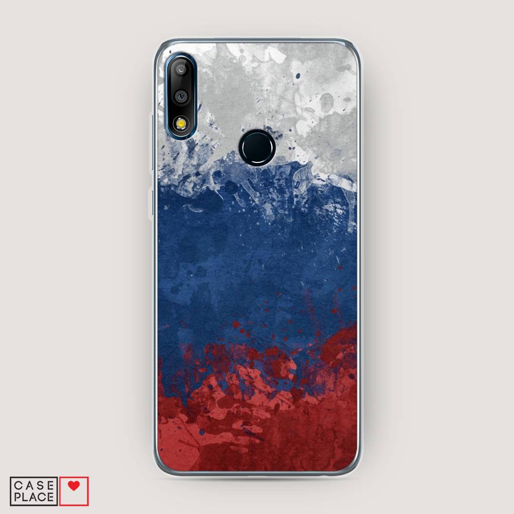 фото Чехол awog "флаг россии неровный" для asus zenfone max pro (m2) zb631kl