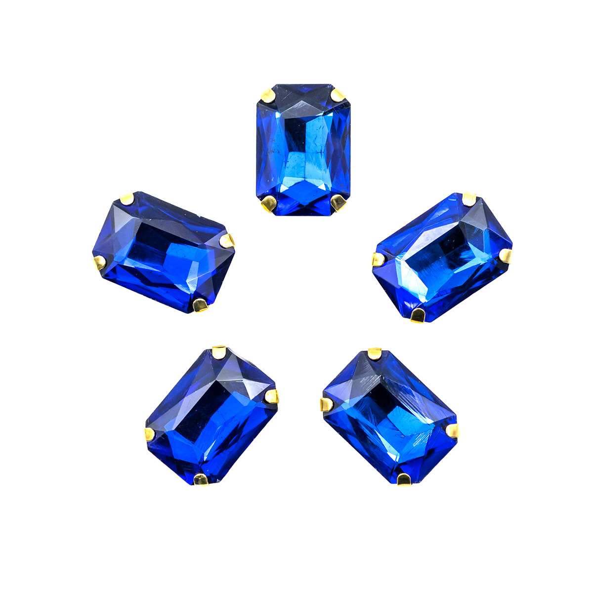 Хрустальные стразы в цапах прямоугольные (золото) сапфир 10*14мм, 5шт, Astra&Craft, Белый 
Хрустальные стразы в цапах прямоугольные (золото) сапфир 10*14мм, 5шт, Astra&Craft, Белый