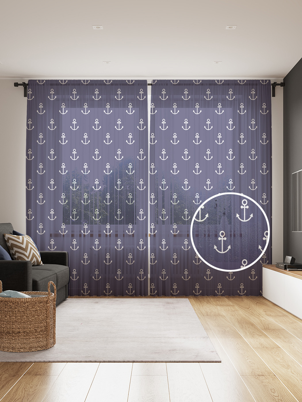 Фототюль JoyArty "Маленькие белые якоря" 145x265см, 2 полотна, лента, 50 крючков, Маленькие белые якоря 
Фототюль JoyArty "Маленькие белые якоря" 145x265см, 2 полотна, лента, 50 крючков, Маленькие белые якоря