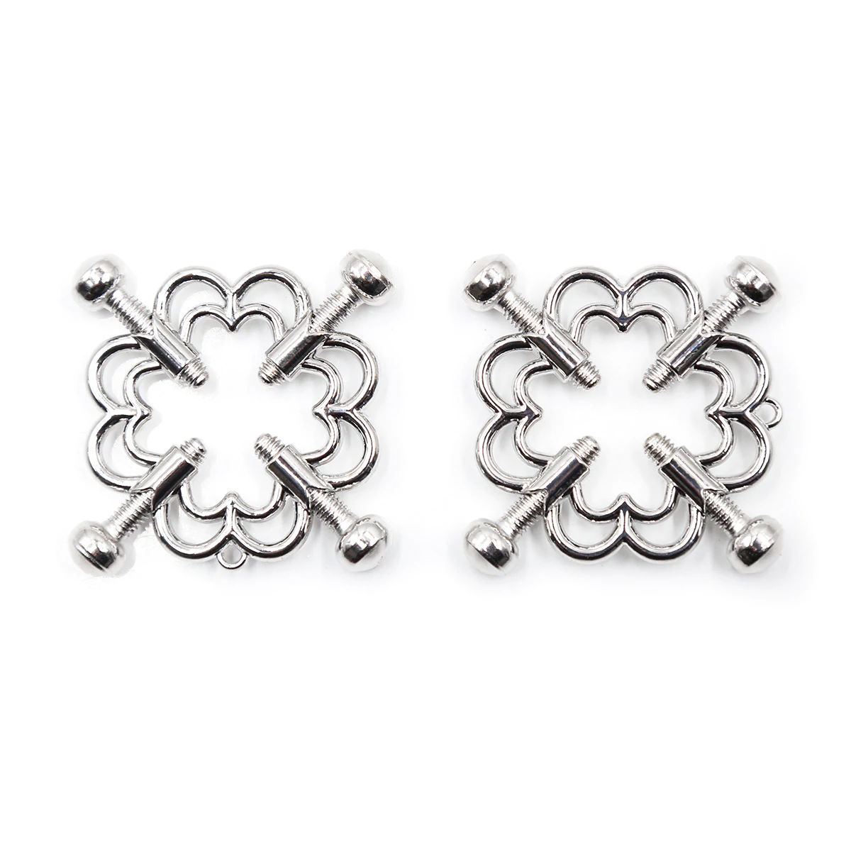 фото Готические зажимы для сосков kissexpo серебристые