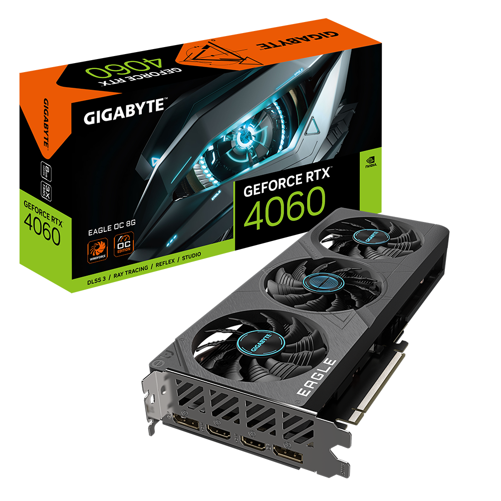 Видеокарта GIGABYTE GeForce RTX 4060 EAGLE OC Серый (GV-N4060EAGLE OC-8GD), GeForce RTX 4060 EAGLE OC
Видеокарта GIGABYTE GeForce RTX 4060 EAGLE OC Серый (GV-N4060EAGLE OC-8GD), GeForce RTX 4060 EAGLE OC