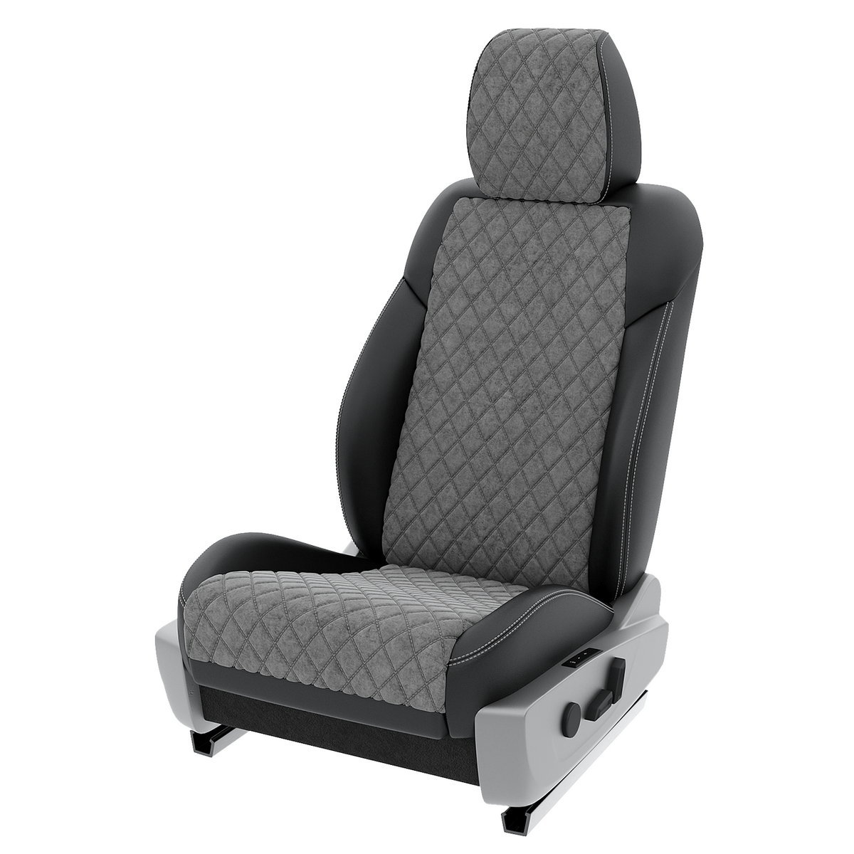 Чехлы на сиденья Automobiler для Renault Logan A-A-1376F2S349 Алькантара ромб Черный Серый, Серый;черный, A-A-1376 
Чехлы на сиденья Automobiler для Renault Logan A-A-1376F2S349 Алькантара ромб Черный Серый, Серый;черный, A-A-1376