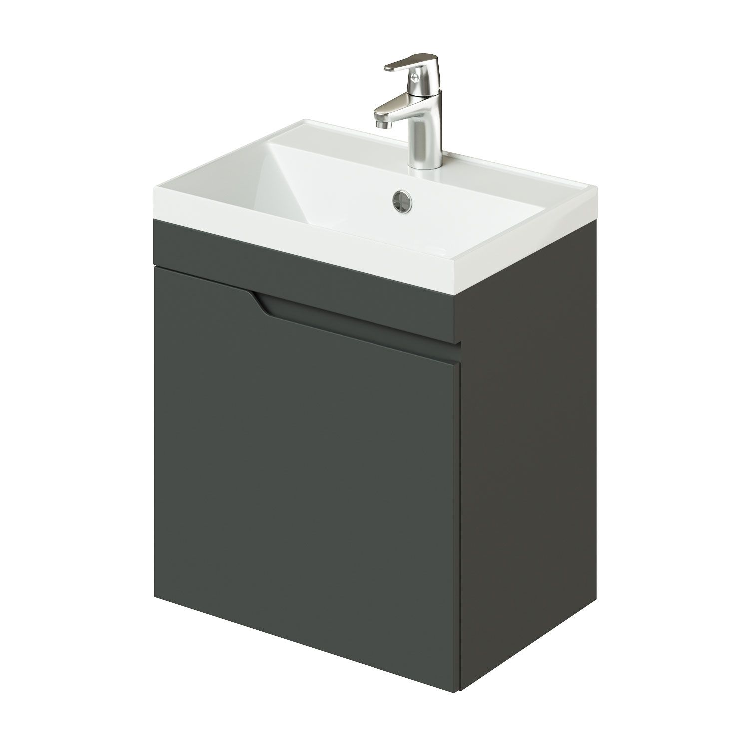 фото Тумба с раковиной подвесная итана alexa 50 493х343х570 левый