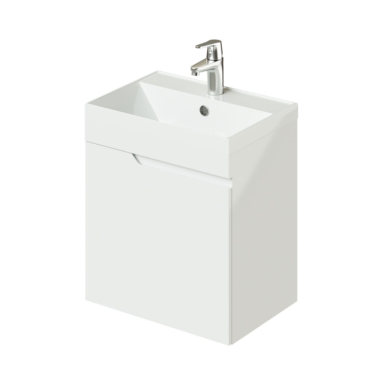 фото Тумба с раковиной подвесная итана alexa 50 493х343х570 левый