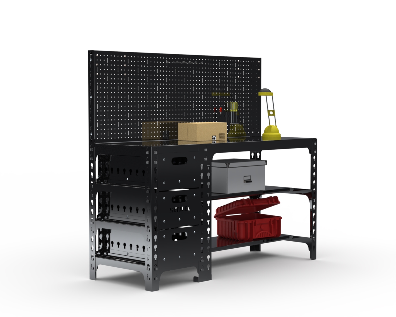 Стол металлический Metalex 112371 750х1400х400 с выдвижными ящиками и перфопанелью, чёрный
Стол металлический Metalex 112371 750х1400х400 с выдвижными ящиками и перфопанелью, чёрный