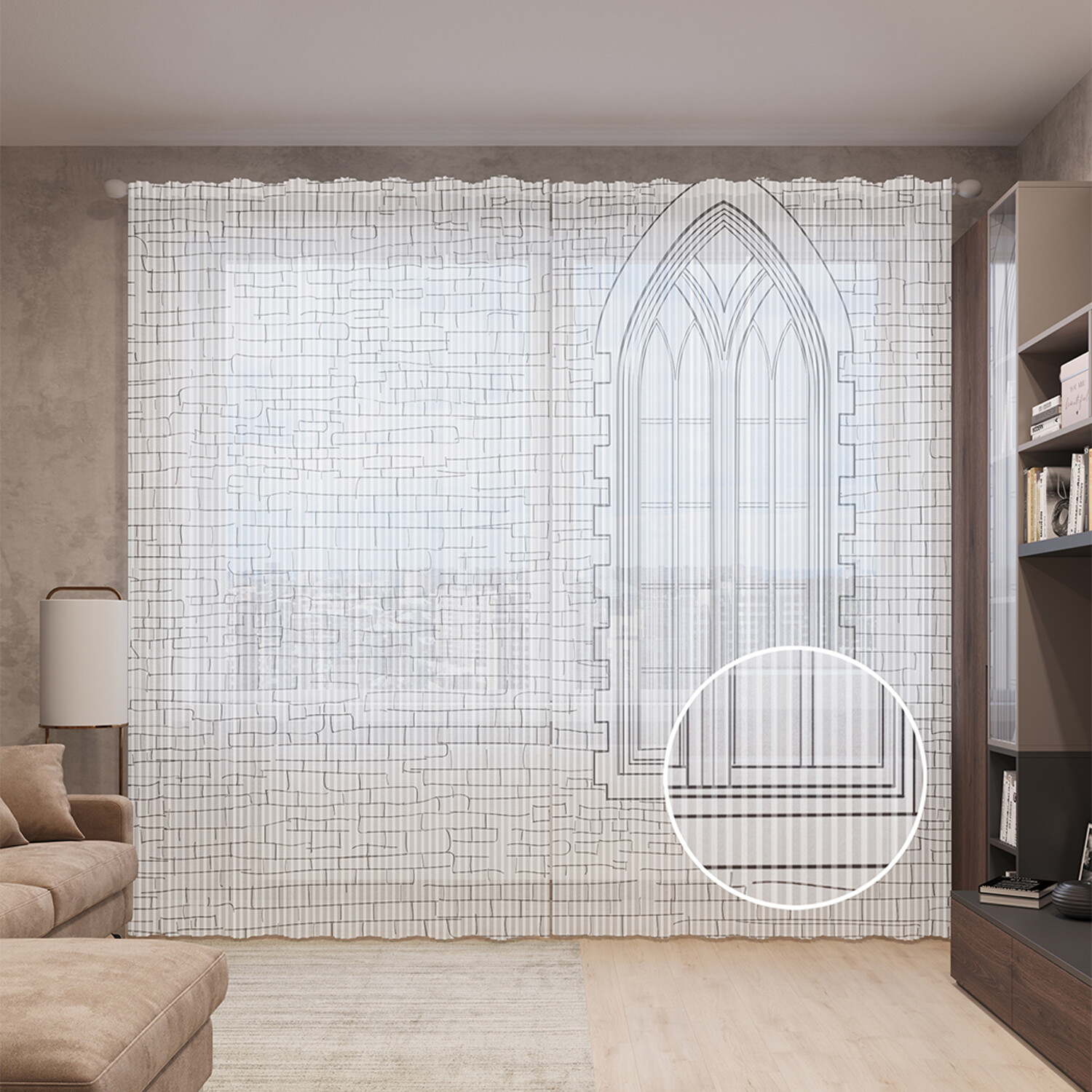 Тюль вуаль на шторной ленте с принтом JoyArty "Арочное окно", 310х265 см, Арочное окно
Тюль вуаль на шторной ленте с принтом JoyArty "Арочное окно", 310х265 см, Арочное окно