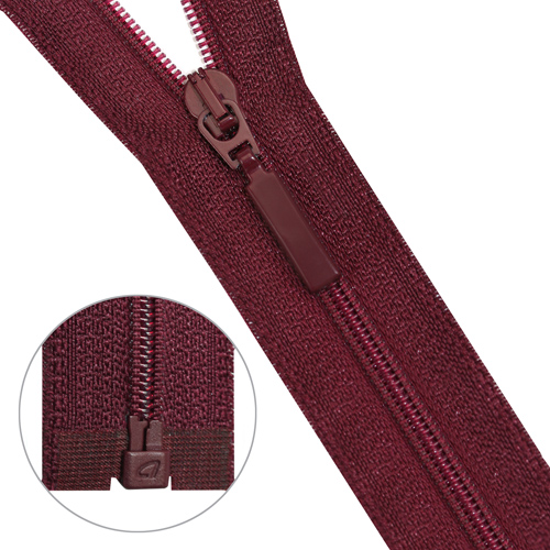 фото Молния витая arta-f, тип 6, 1 замок, 50 см (021 бордовый), 5 шт