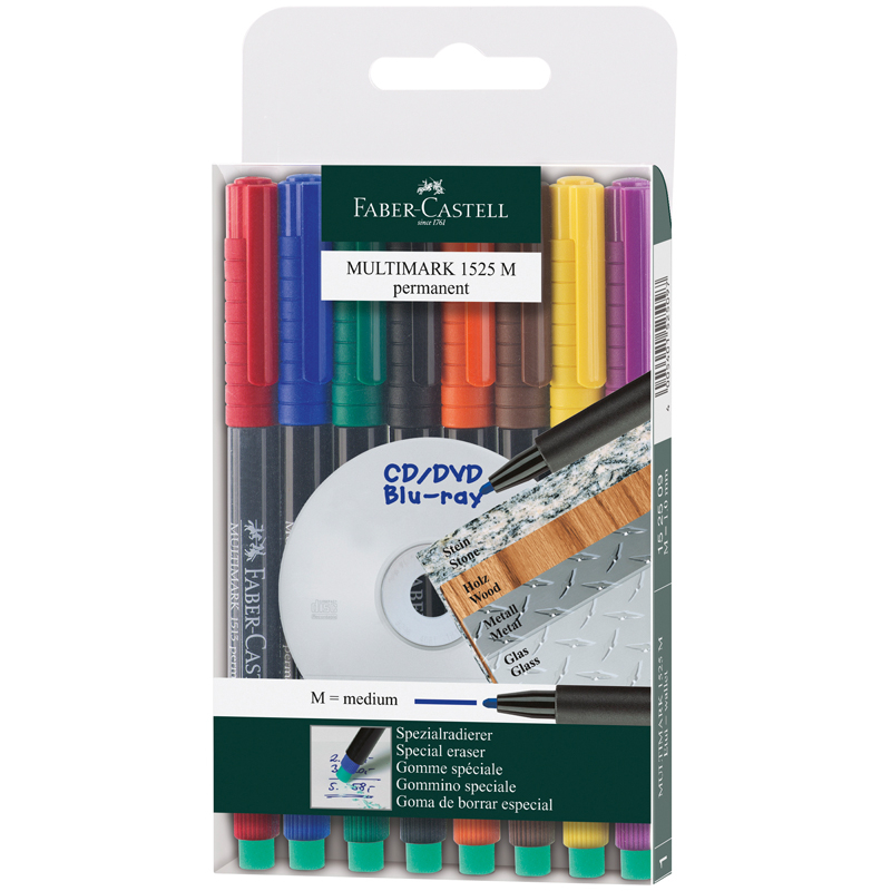 Набор перманентных маркеров для глянцевых поверхностей Faber-Castell Multimark permanent M
Набор перманентных маркеров для глянцевых поверхностей Faber-Castell Multimark permanent M