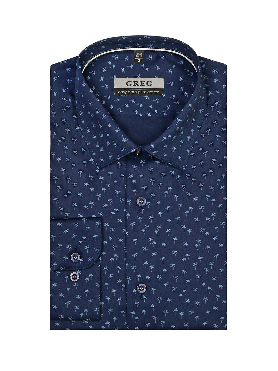 Рубашка мужская Greg 00-00005449 синяя 44, Синий, 00-00005449 
Рубашка мужская Greg 00-00005449 синяя 44, Синий, 00-00005449