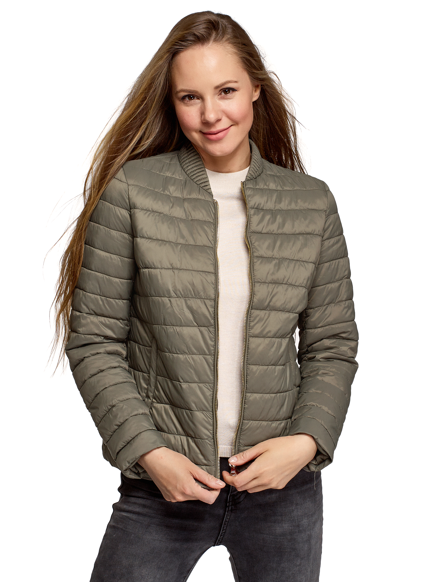 фото Куртка женская oodji 10203094 хаки 40/170