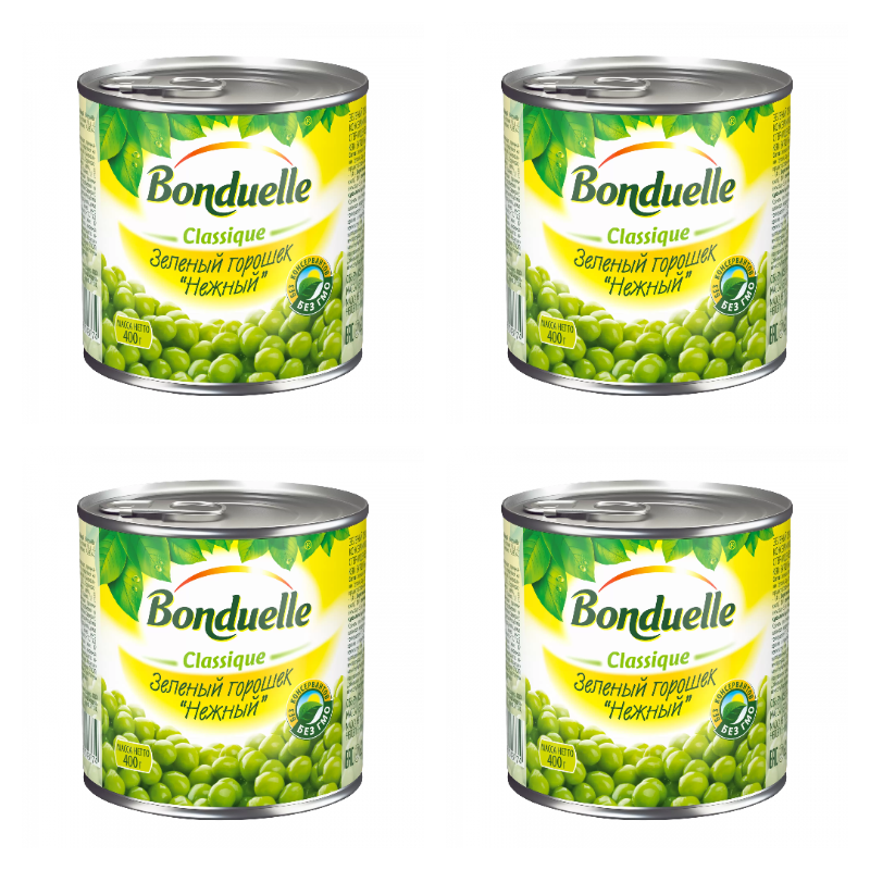 Горошек зеленый Bonduelle classique нежный, 400 г х 4 шт, Горошек зеленый classique нежный
Горошек зеленый Bonduelle classique нежный, 400 г х 4 шт, Горошек зеленый classique нежный