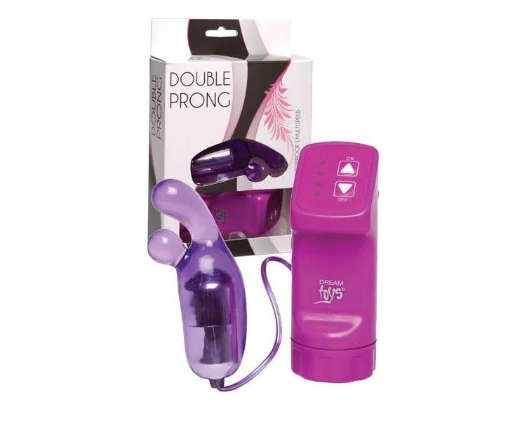 фото Фиолетовая вибропулька с пальчиками и выносным пультом управления double prong dream toys