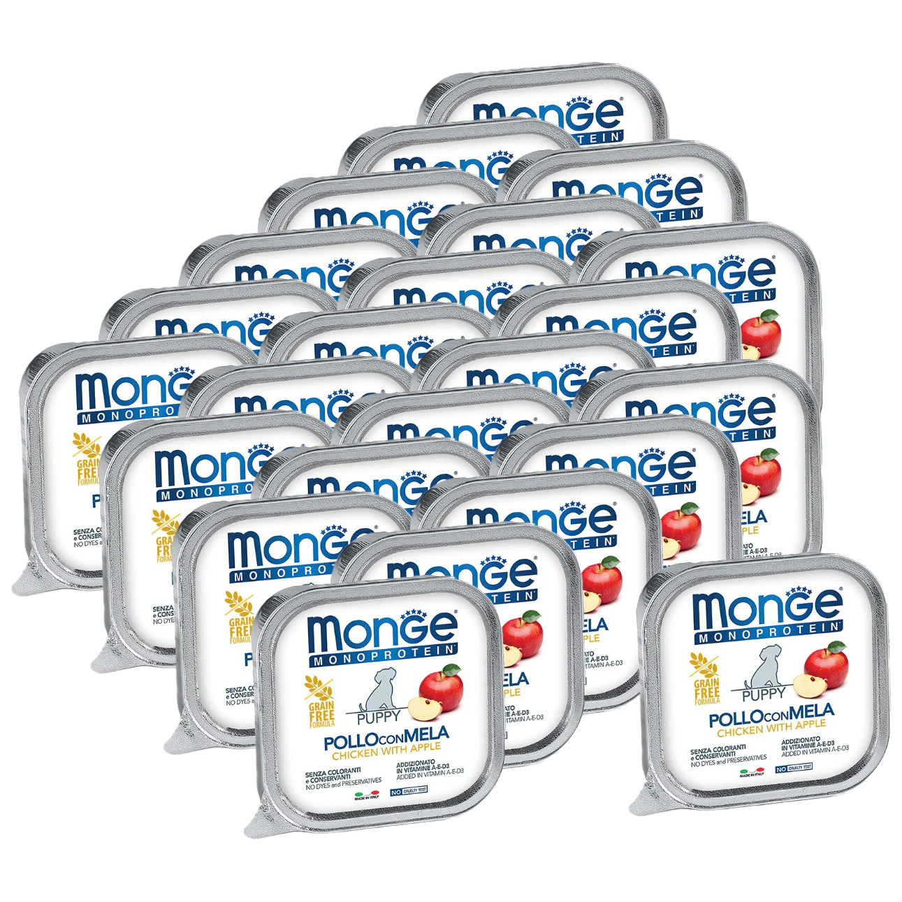 Консервы для щенков Monge Monoprotein Fruits, паштет с курицей и яблоками, 24шт по 150г, Monoprotein Fruits Puppy
Консервы для щенков Monge Monoprotein Fruits, паштет с курицей и яблоками, 24шт по 150г, Monoprotein Fruits Puppy