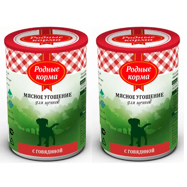 Консервы для щенков Родные корма Мясное угощение, говядина, 2 шт по 340 г, Мясное угощение
Консервы для щенков Родные корма Мясное угощение, говядина, 2 шт по 340 г, Мясное угощение