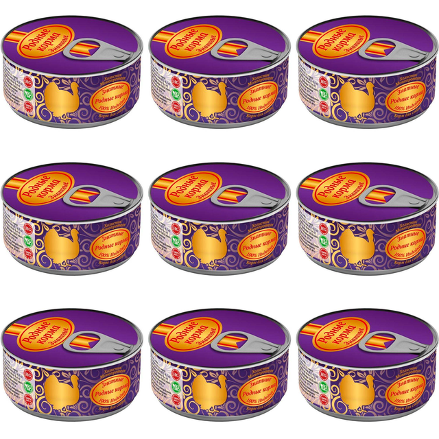 Консервы для собак Родные корма Мясное угощение, индейка, 9 шт по 100 г, Мясное угощение
Консервы для собак Родные корма Мясное угощение, индейка, 9 шт по 100 г, Мясное угощение