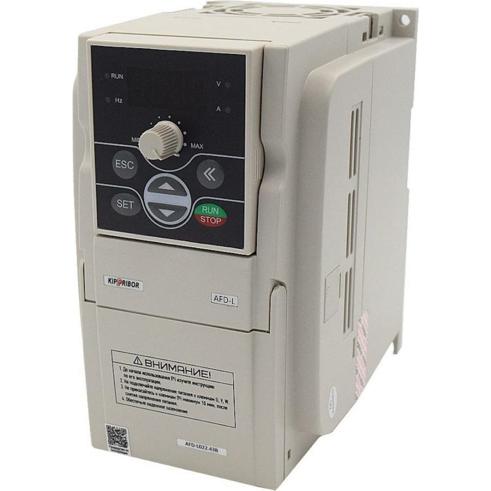 Преобразователь частоты KIPPRIBOR AFD-L022.43B 2,2кВт, 3х380В, 5,5А, артикул 00000094543, Белый
Преобразователь частоты KIPPRIBOR AFD-L022.43B 2,2кВт, 3х380В, 5,5А, артикул 00000094543, Белый