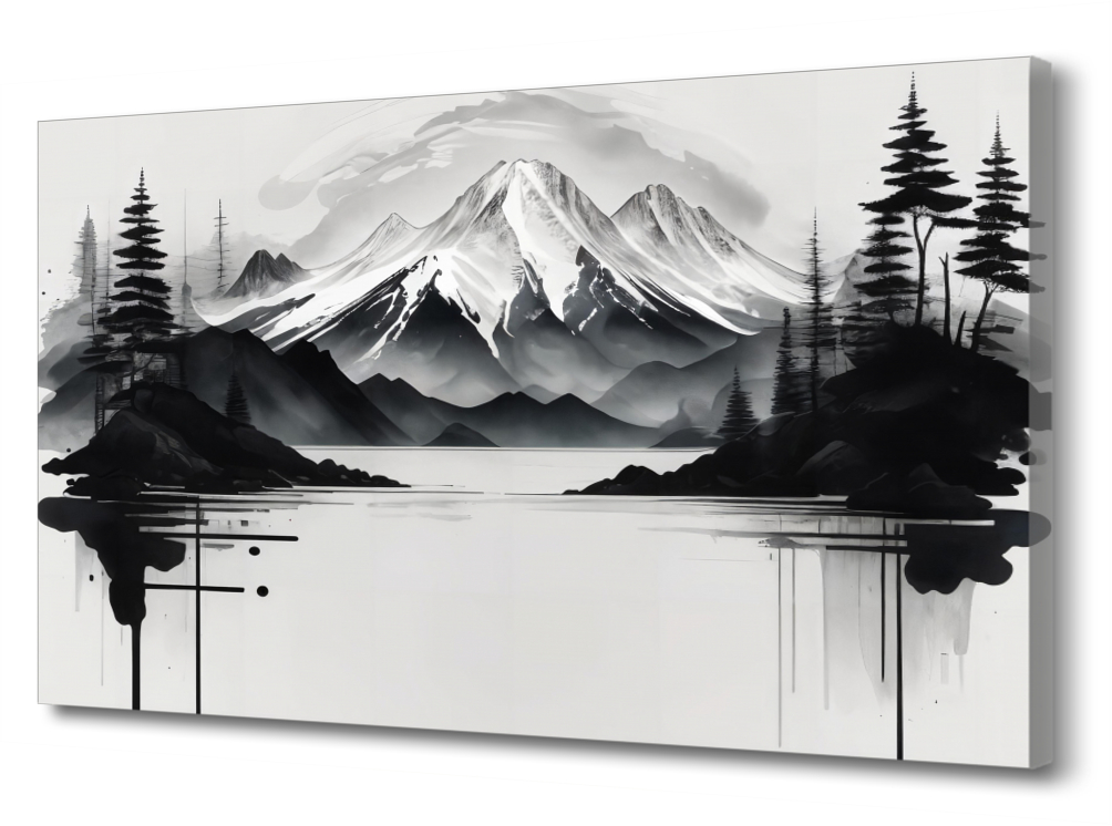 Картина на холсте Озеро в горах. Инк арт. PRC-1705 (45x30см). Натуральный холст 
Картина на холсте Озеро в горах. Инк арт. PRC-1705 (45x30см). Натуральный холст