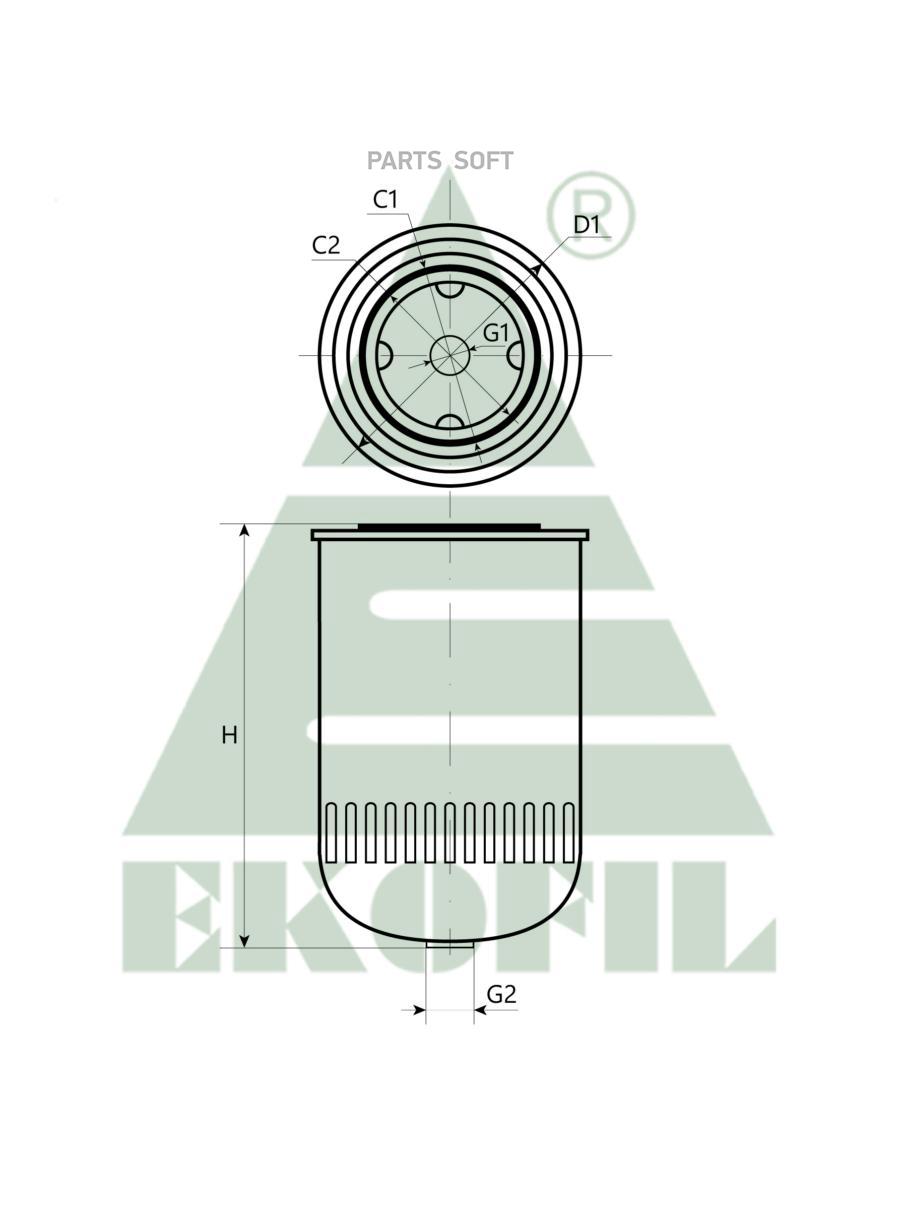 Фильтр масляный двигателя Ekofil EKO-02.268 
Фильтр масляный двигателя Ekofil EKO-02.268