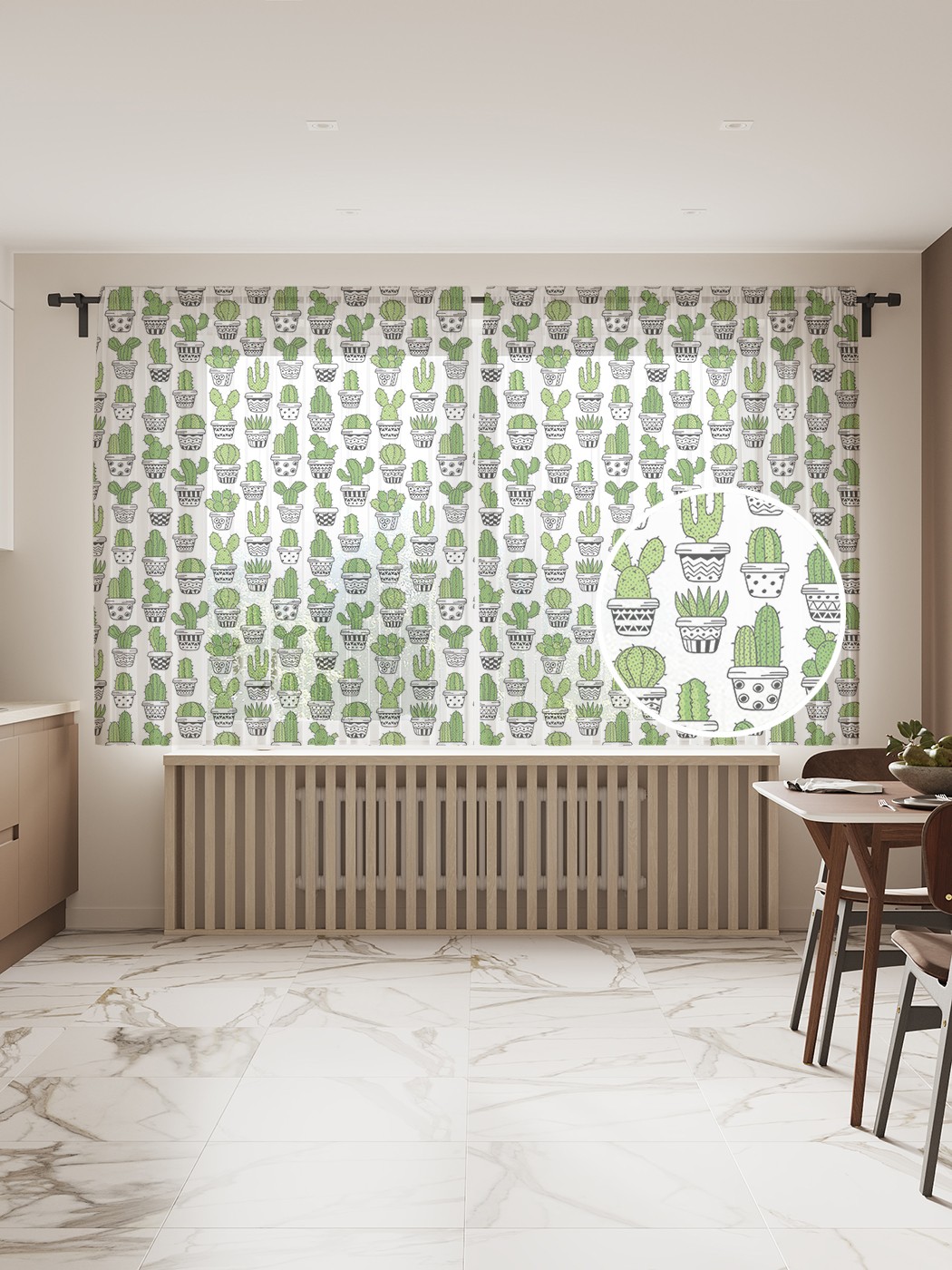 Фототюль JoyArty "Кактусы в горшках", 145x180см (2 полотна со шторной лентой + 50 крючков), Кактусы в горшках 
Фототюль JoyArty "Кактусы в горшках", 145x180см (2 полотна со шторной лентой + 50 крючков), Кактусы в горшках