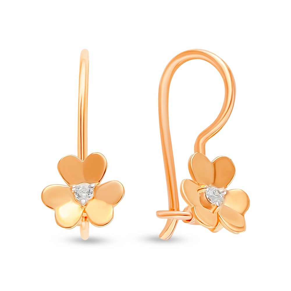 Серьги из красного золота 585Gold 602001212, фианит, 602001212 
Серьги из красного золота 585Gold 602001212, фианит, 602001212