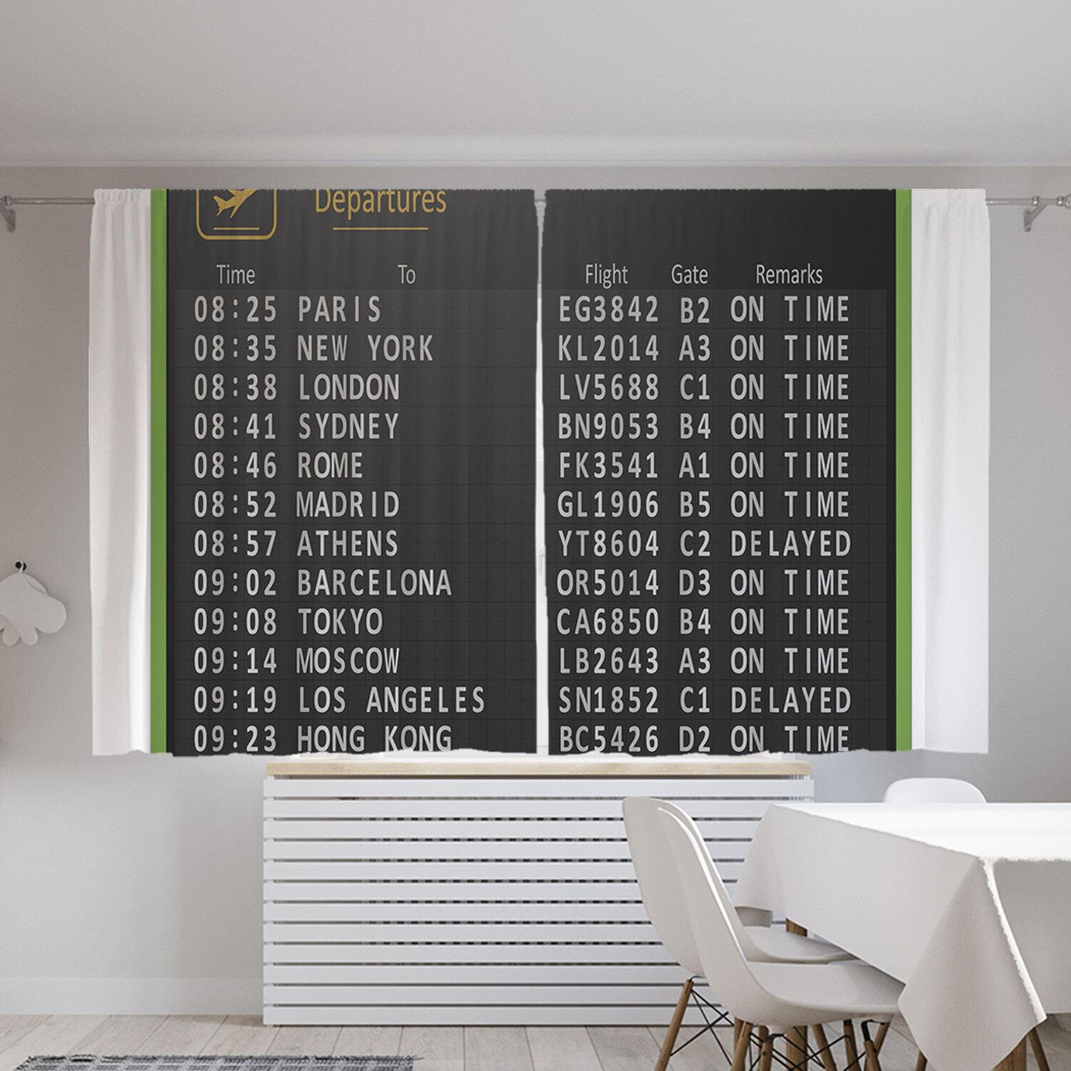 Классические шторы JoyArty "Табло аэропорта", серия Oxford DeLux, 2 полотна 145x180 см, Табло аэропорта
Классические шторы JoyArty "Табло аэропорта", серия Oxford DeLux, 2 полотна 145x180 см, Табло аэропорта
